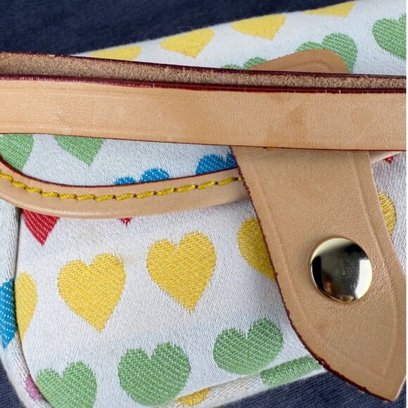 Y2K Dooney & Bourke Multicolor Hearts Wristlet – Leather Mini Purse - Picture 14 of 14